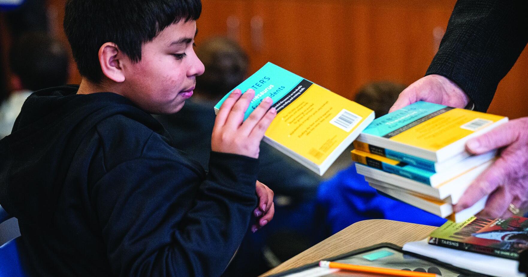 No Dinos in Sight : Masons haul thesauri – not dinosaurs – to DUES as students add the fun word to their vocabulary