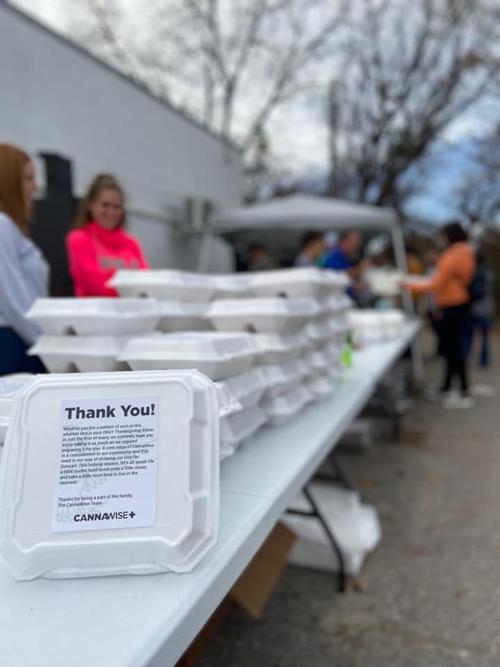 Local business puts on free community turkey dinner