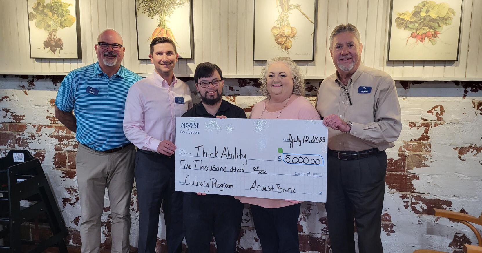 Arvest Foundation donates $5,000 to Think Ability - Vimarsana News