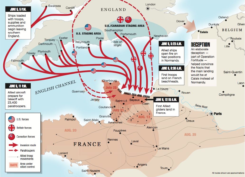 Нормандская операция 1944 карта