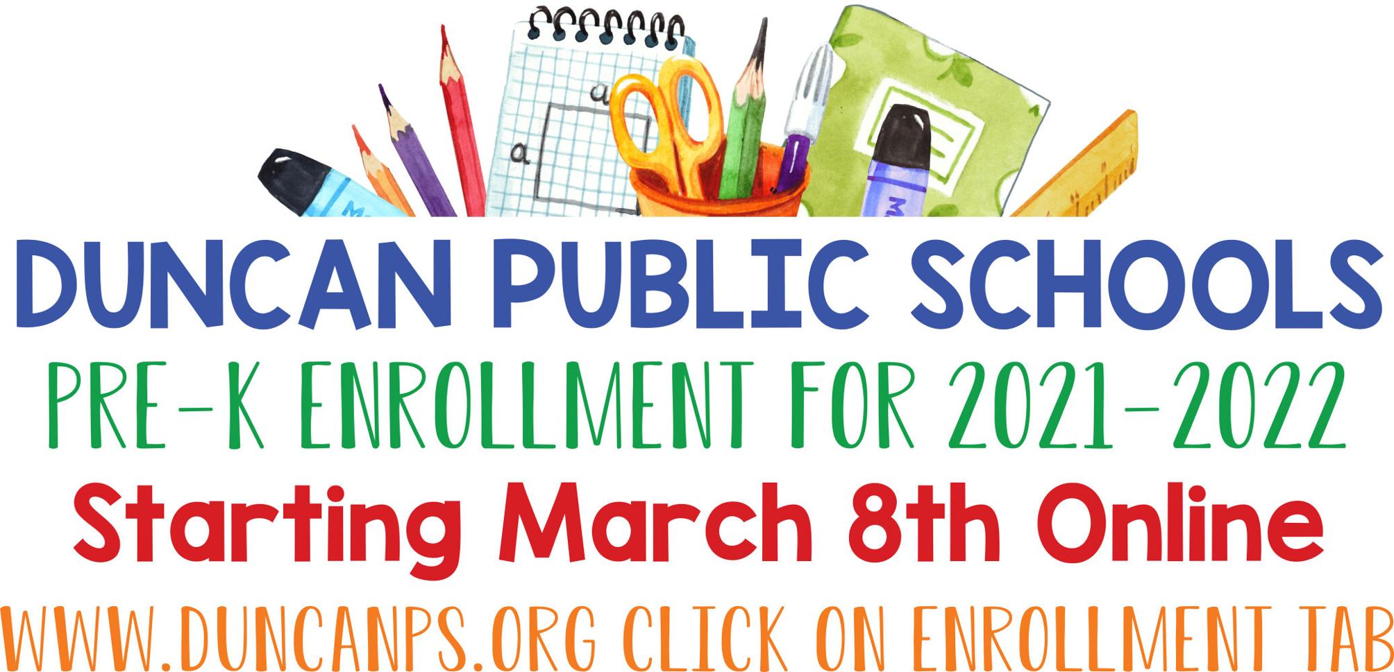 PreK enrollment begins Monday in Duncan Community