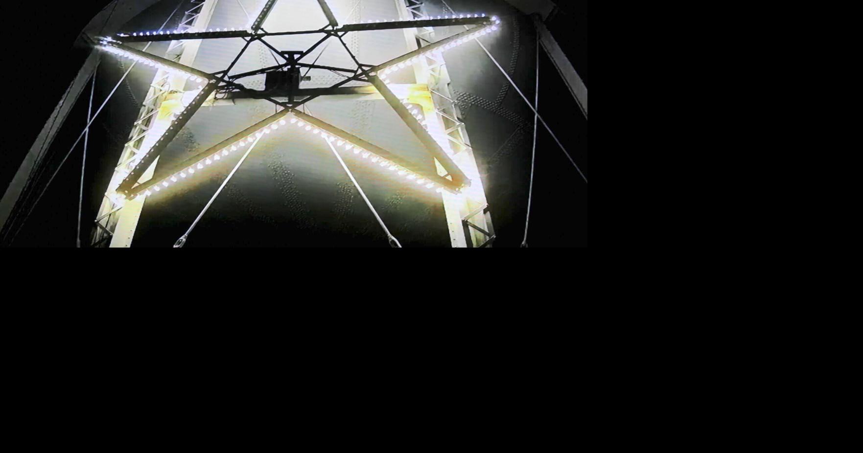 Tradepoint Atlantic lights up night sky with Star of Bethlehem Steel