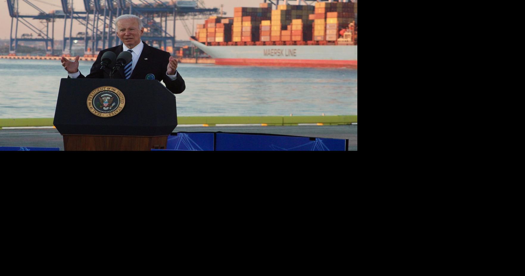 Biden visits Dundalk Marine Terminal, touts infrastructure deal, thanks