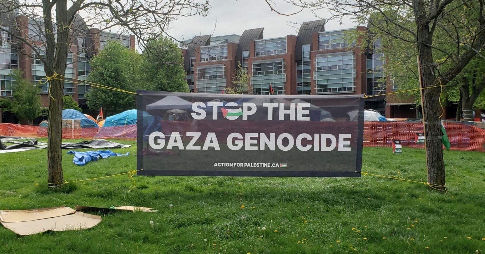 Pro-Palestinian encampment stays put at Oshawa university - Vimarsana News