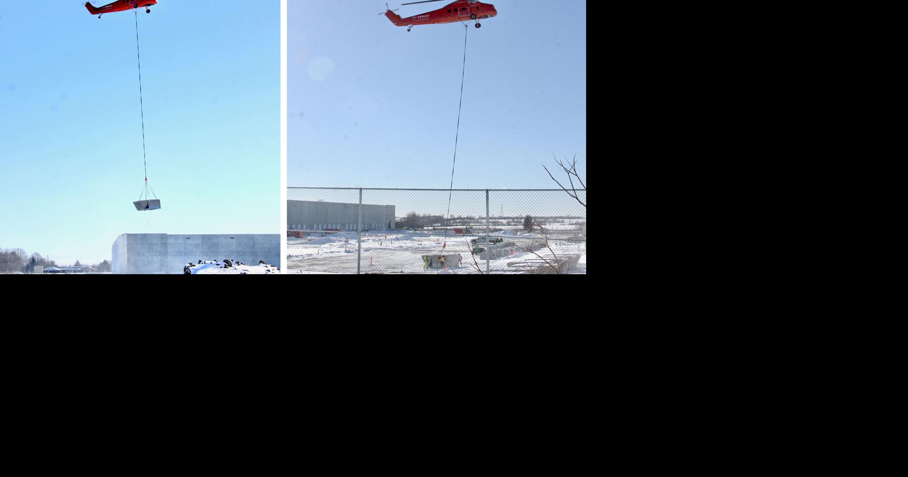 What's Going On Here? Airlifting HVAC units onto Whitby warehouse