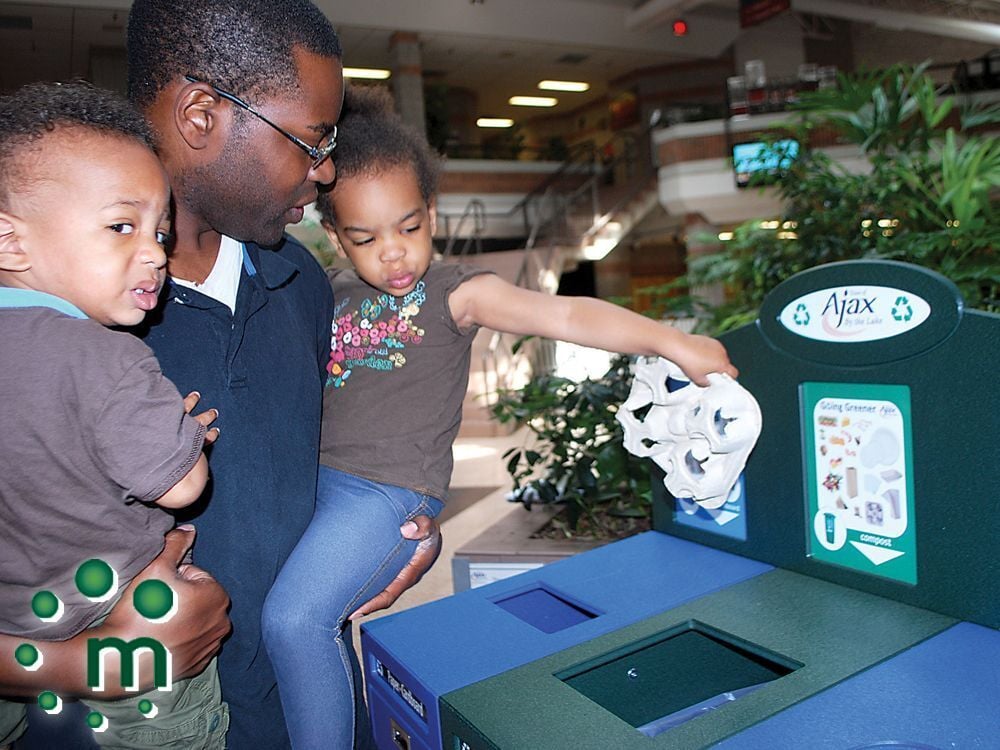 New recycling and composting bins for Ajax public buildings