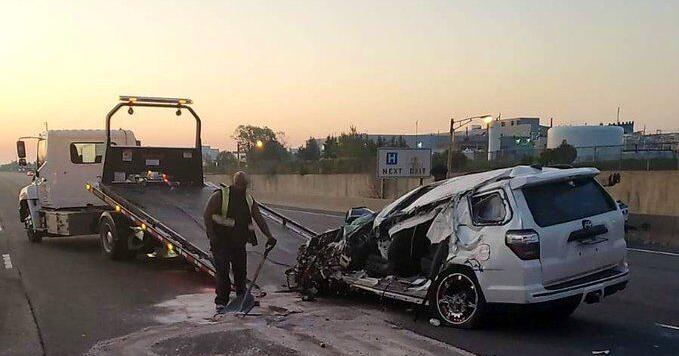 'Driver was ejected from the vehicle:' SUV slams into disabled truck on ...