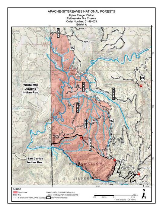 Rattlesnake fire grows, resulting in order of closure in Apache