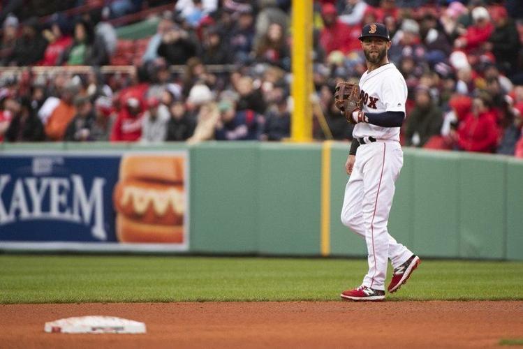 Dustin Pedroia visits Red Sox in recovery from latest knee surgery