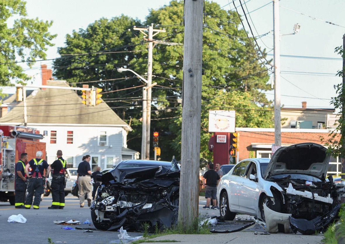 Two car crash on Parker Street in Lawrence News