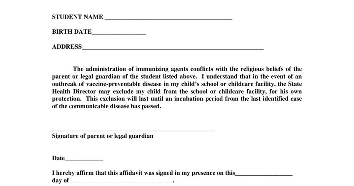 Illinois Religious Exemption Form 2025