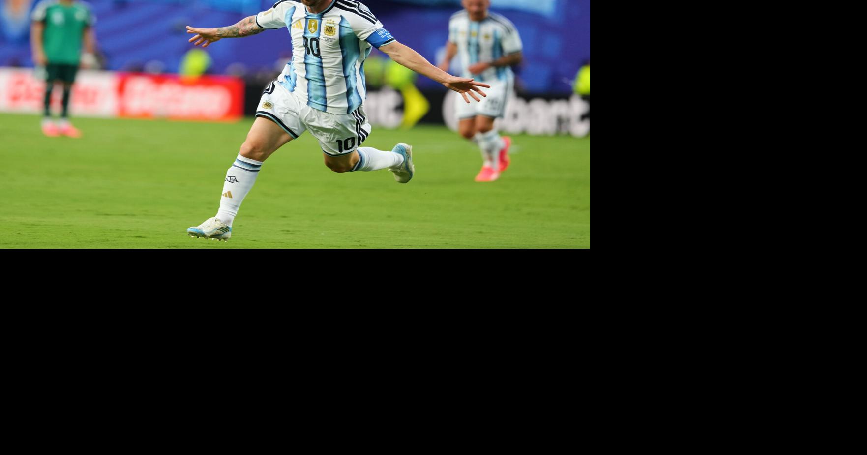 Argentina's Messi ties men's World Cup goals record with hat trick