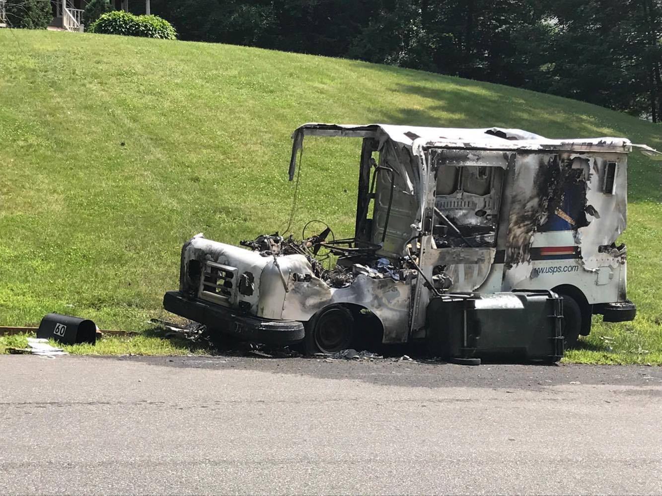 Mail truck catches fire in Londonderry neighborhood New Hampshire