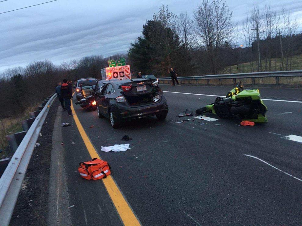 Four people on motorcycles sent to hospitals after Route 213 crash in ...