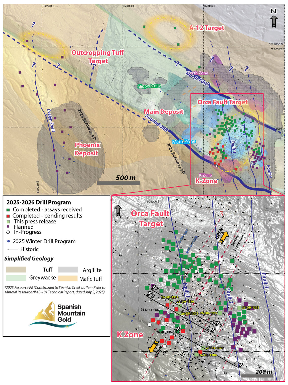 Spanish Mountain Gold Expands Orca Fault Mineralization