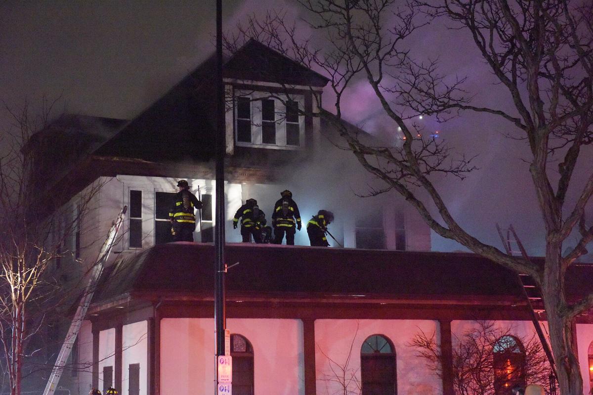 Firefighters battle blaze in church rectory for hours Monday night