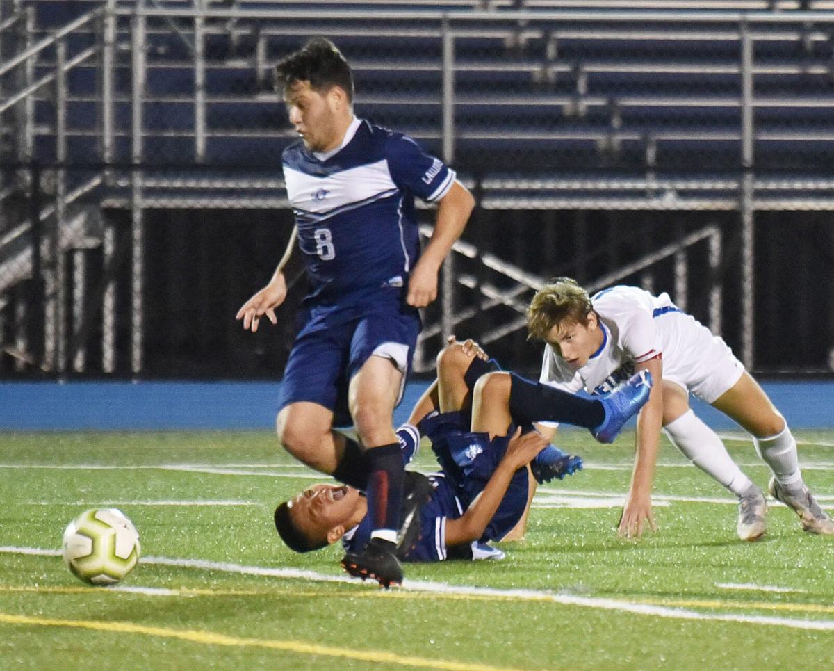 Methuen Rangers at Lawrence Lancers in boys soccer action