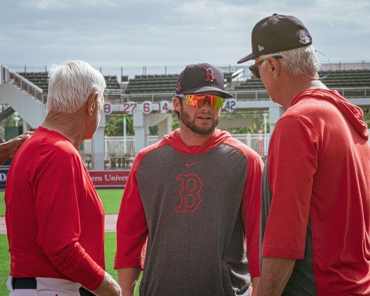 Red Sox rookie outfielder ANDREW BENINTENDI hits a two-out RBI