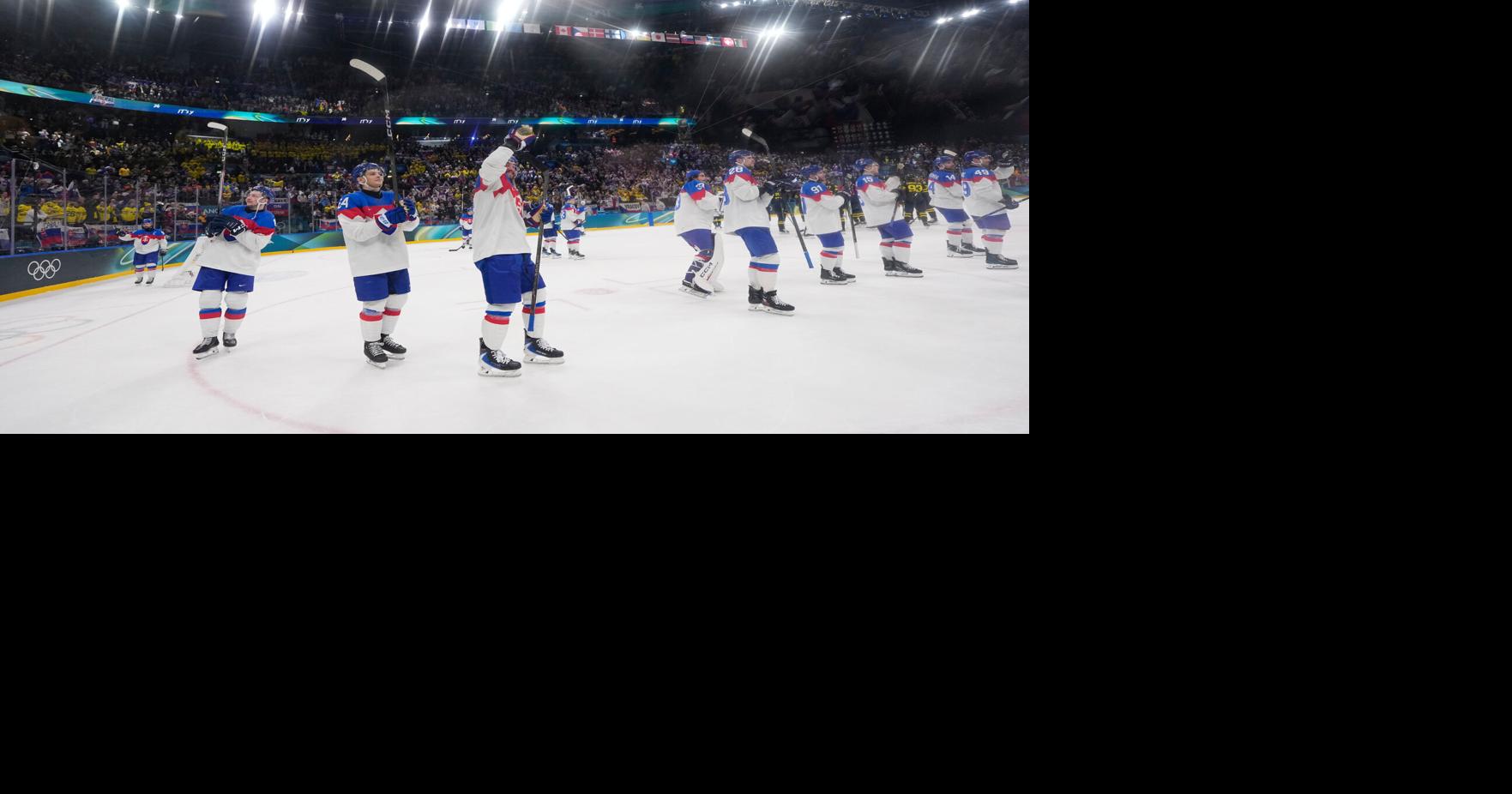 Slovakia celebrated after losing a hockey game at the Olympics 5-3 to Sweden. Here's why