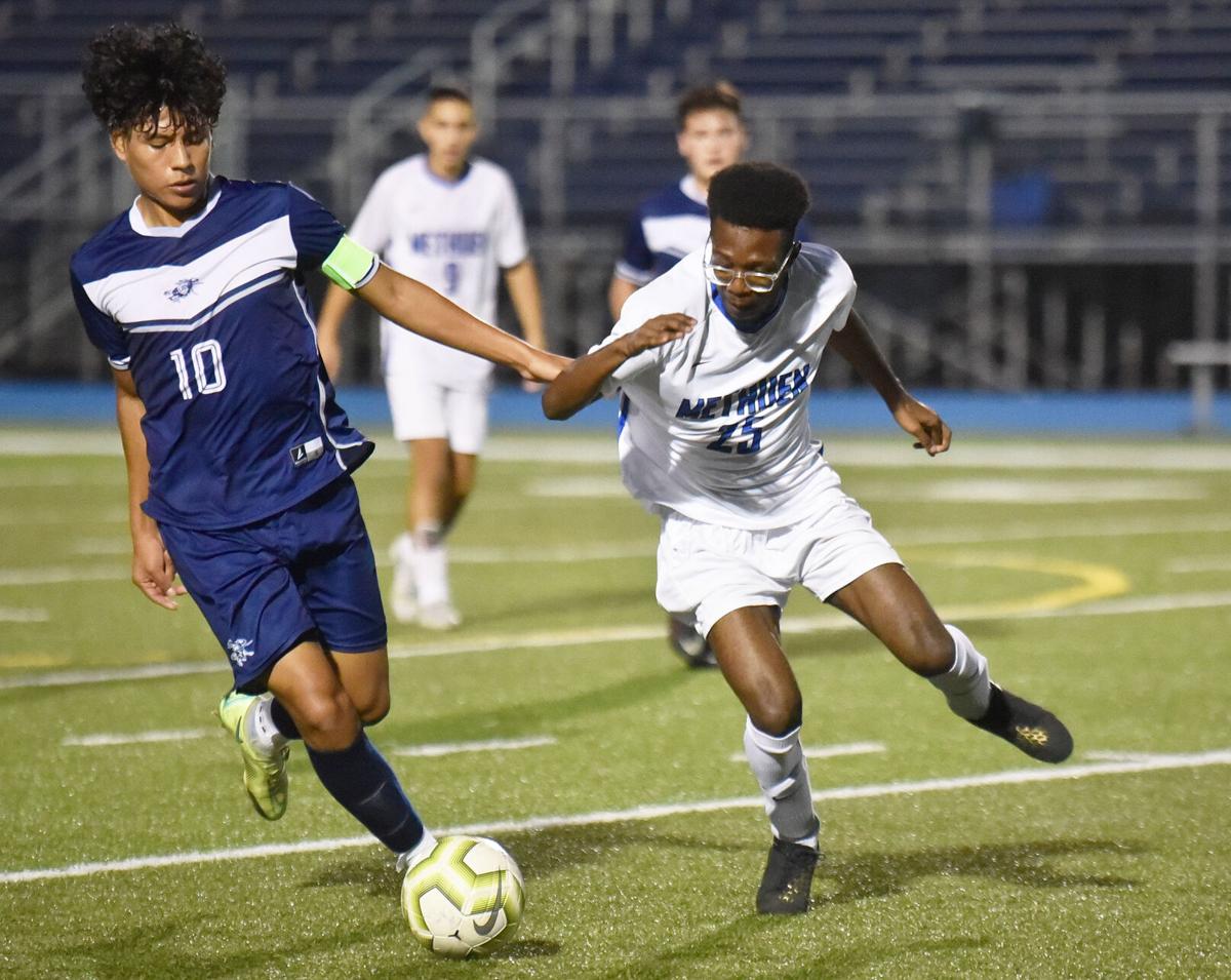 Methuen Rangers at Lawrence Lancers in boys soccer action