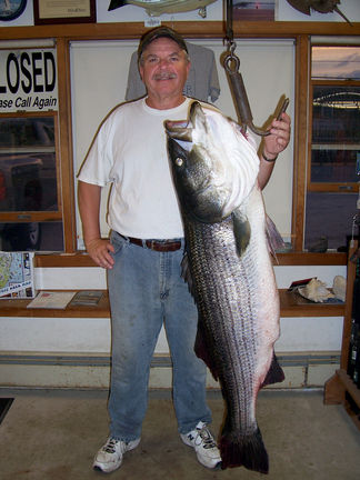 43 Pound Striped Bass Striper Fishing on the ADAHK 