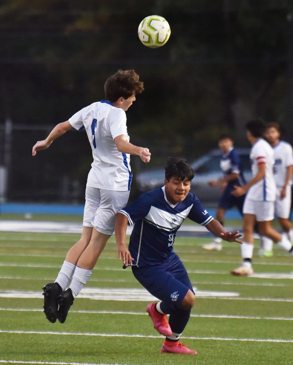 Methuen Rangers at Lawrence Lancers in boys soccer action