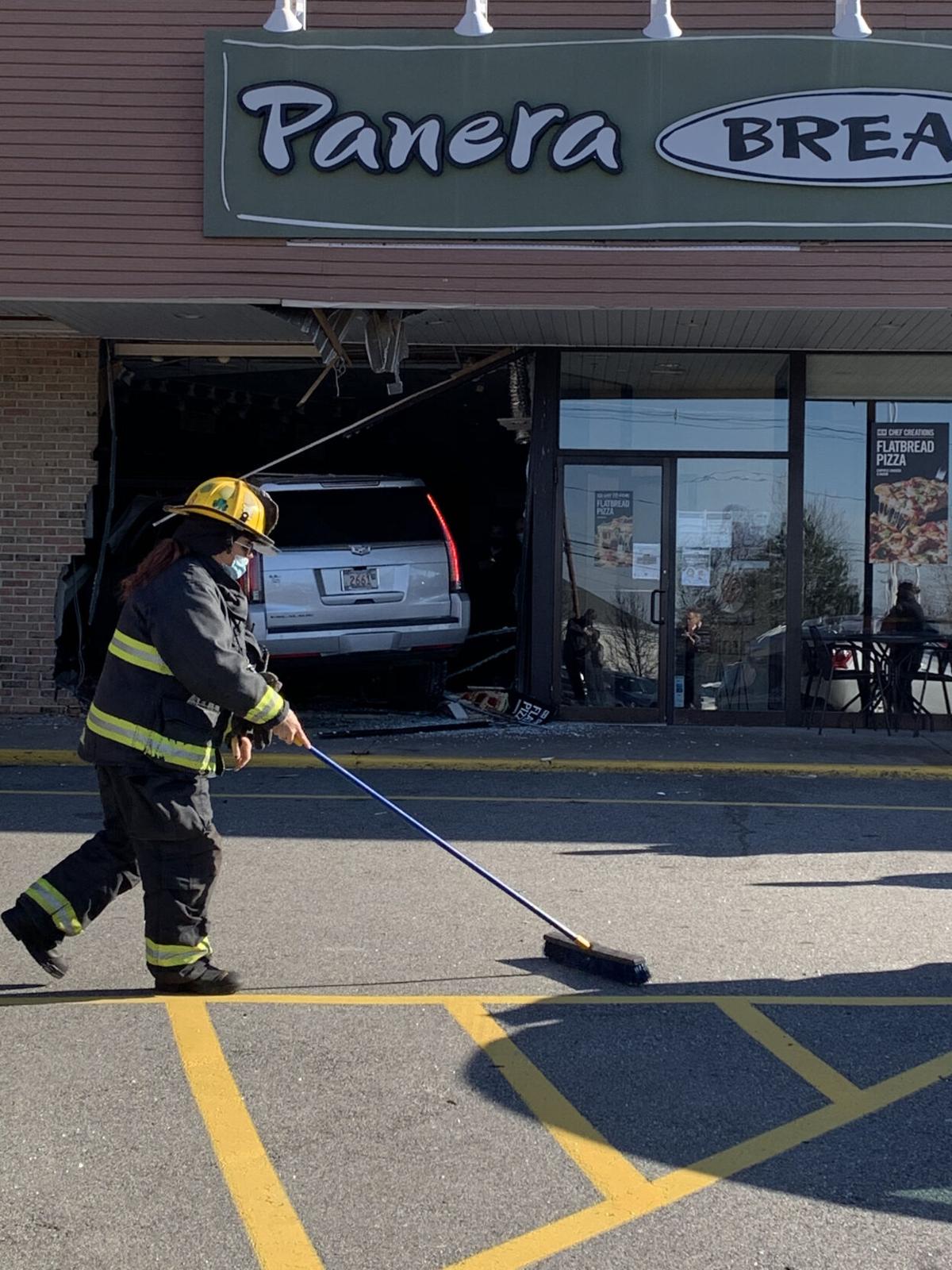 SUV crashes into Panera Bread