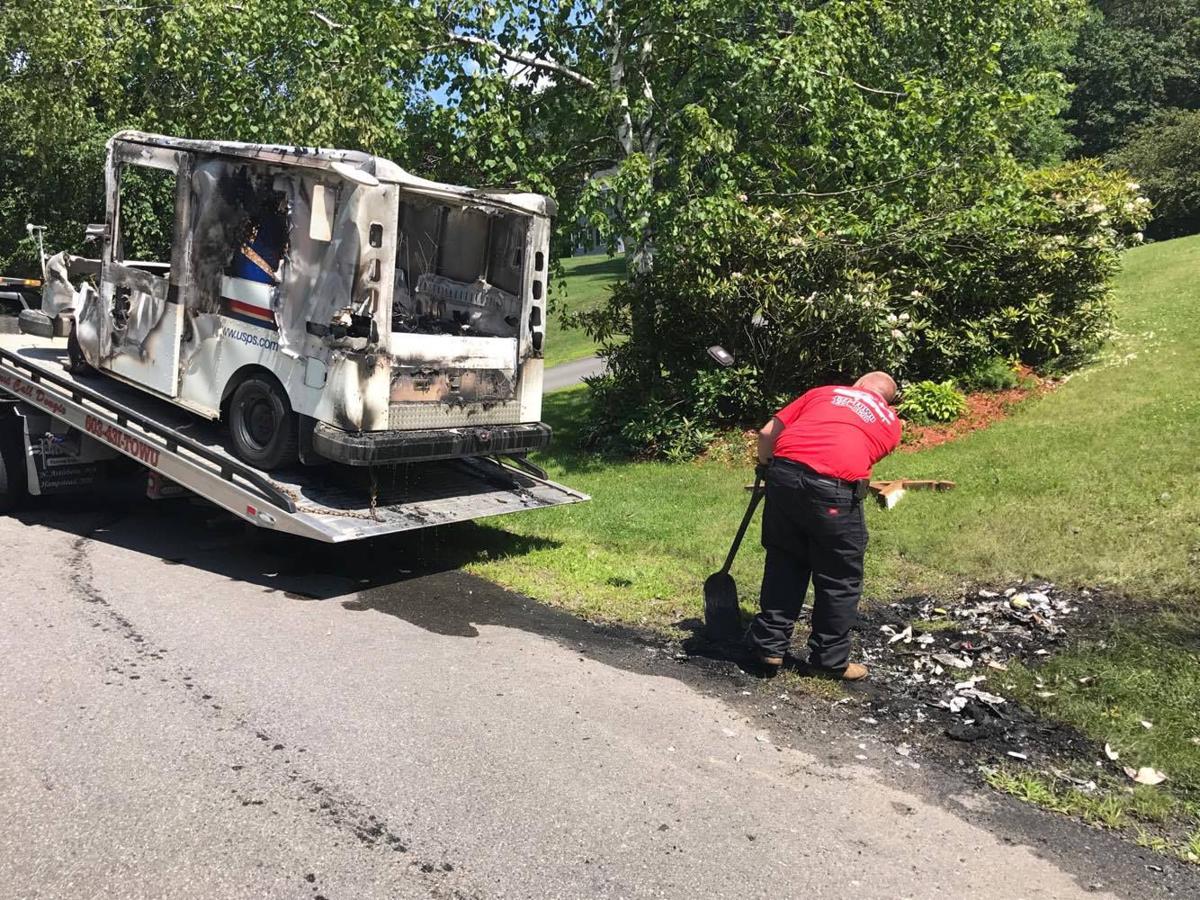 Mail truck catches fire in Londonderry neighborhood New Hampshire