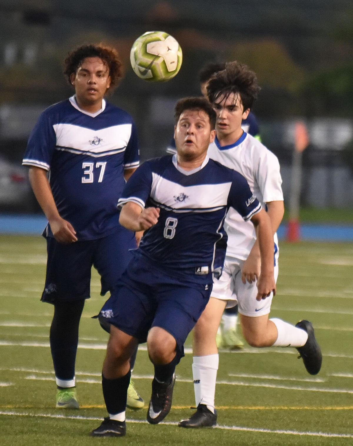 Methuen Rangers at Lawrence Lancers in boys soccer action