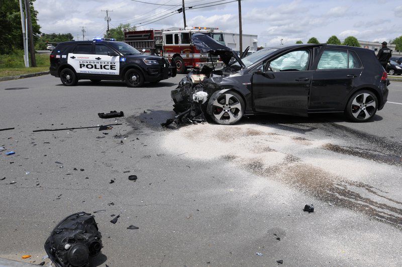Two injured in headon crash in Londonderry New Hampshire