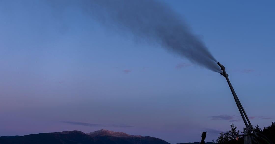 Ski resorts test snow guns in the cold night air in race to open for season