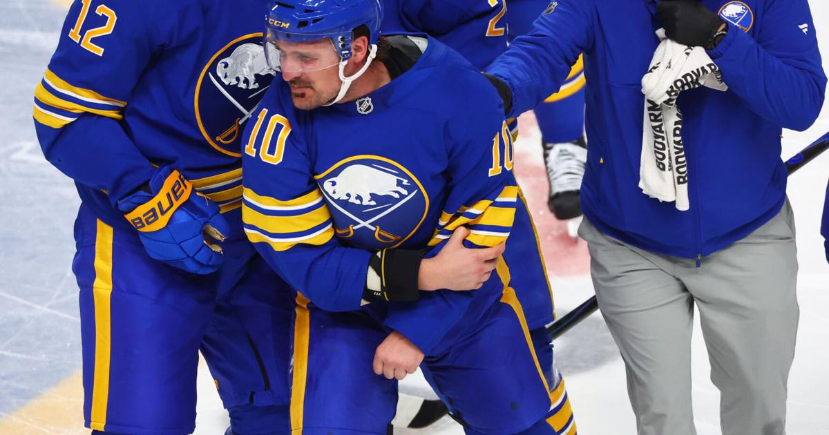 Sabres center Sam Carrick suffers left arm injury in fight with ...