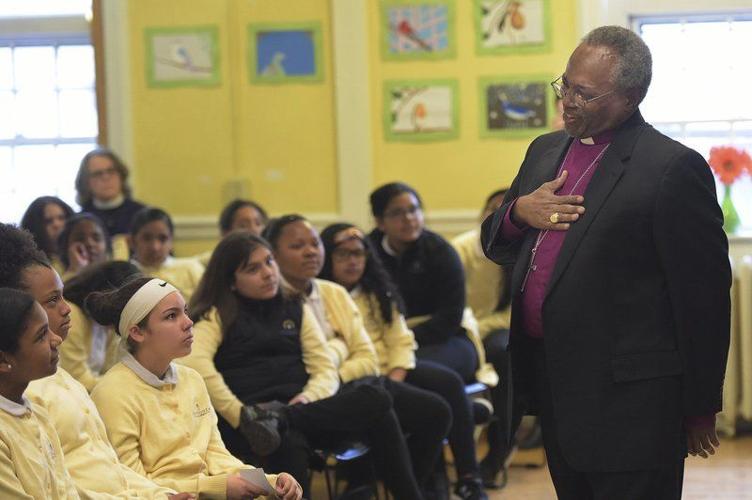 Bishop meets students, hears gas disaster stories