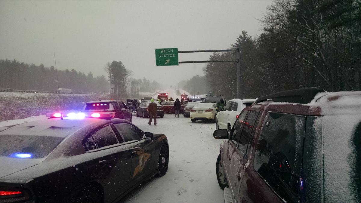 Weekend's dozencar pileup shut down I93 in Windham New Hampshire