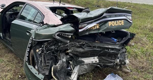 State trooper taken to hospital after cruiser crash on I-93 in ...