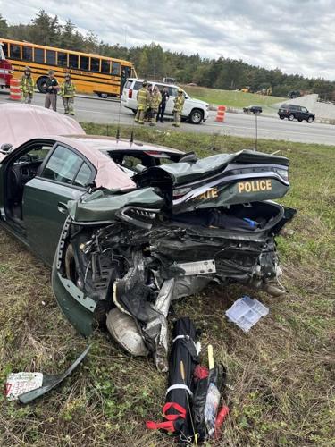 State trooper taken to hospital after cruiser crash on I-93 in ...
