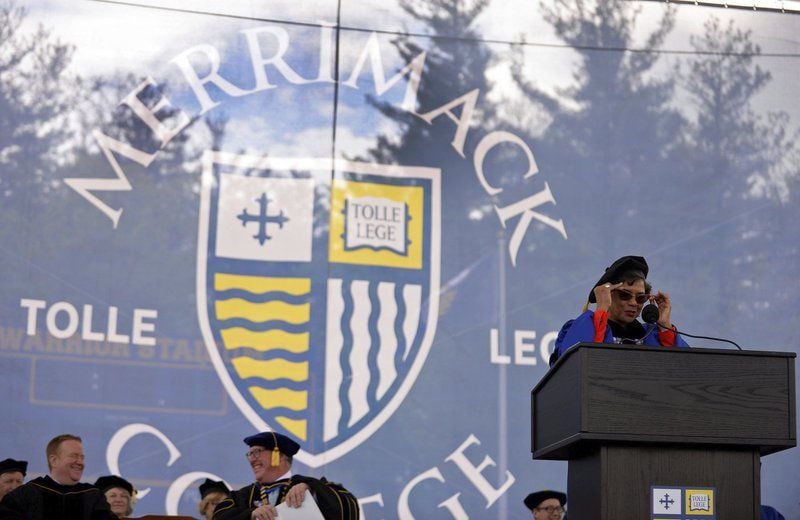 Merrimack College holds first outdoor graduation ceremony in new