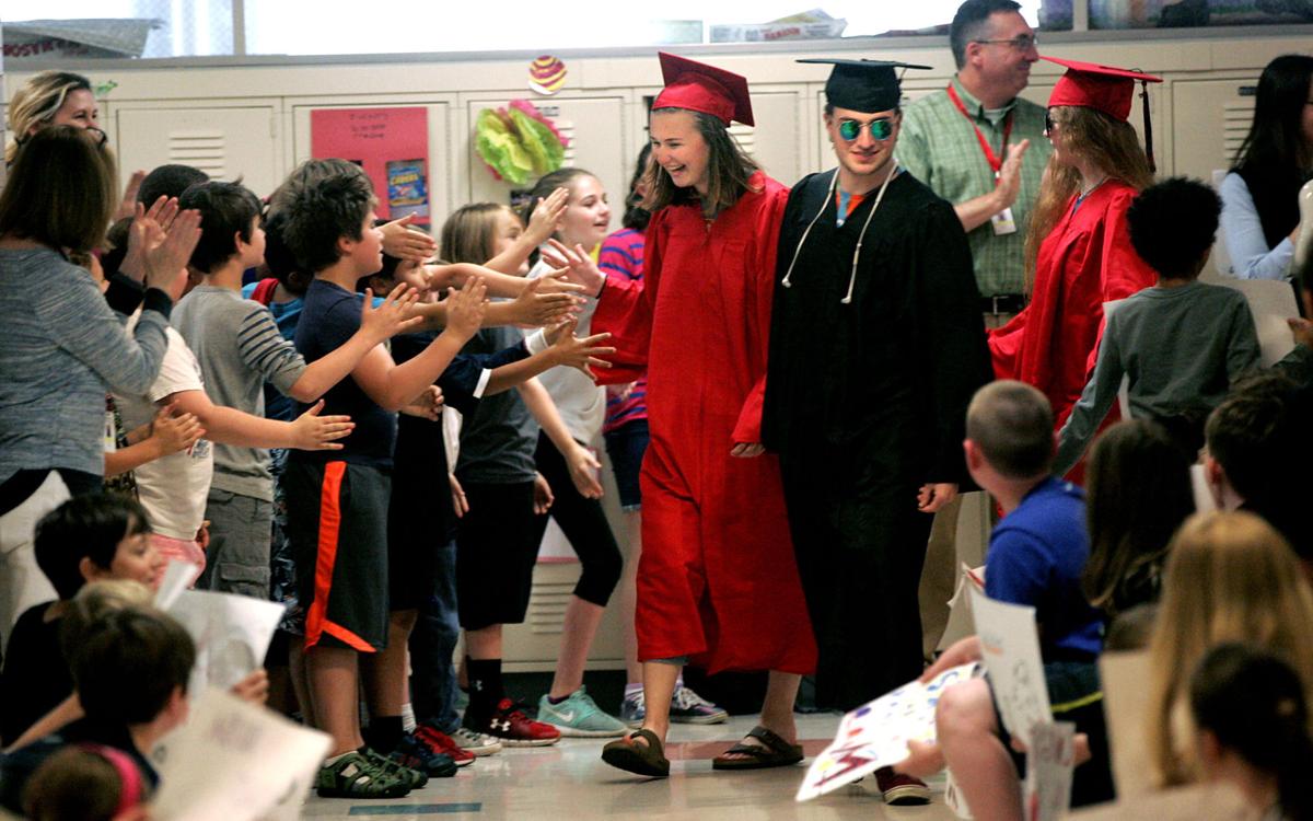 Marblehead High's graduating class on their Senior Walk