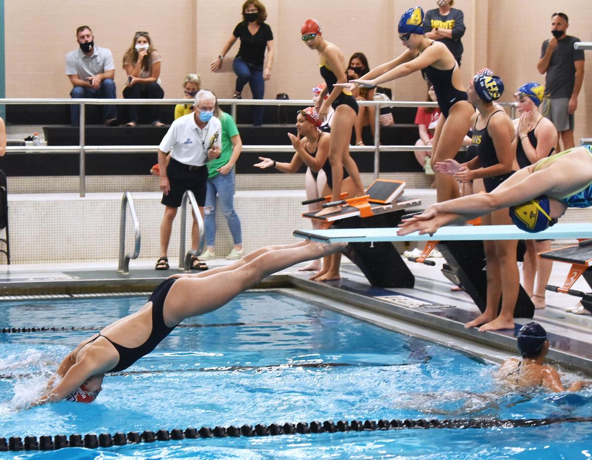 Andover against Central Catholic in swimming