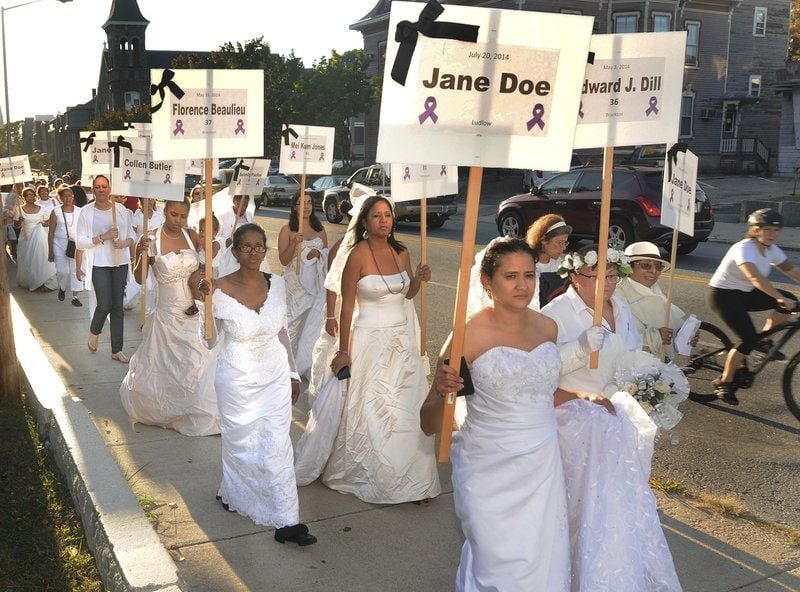 Brides' March against domestic violence News