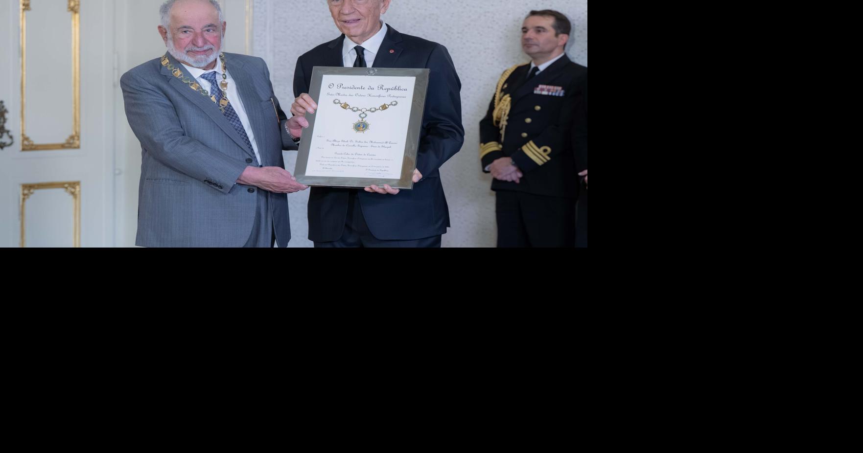 O governante de Sharjah recebe o Grande Colar da Ordem de Camões