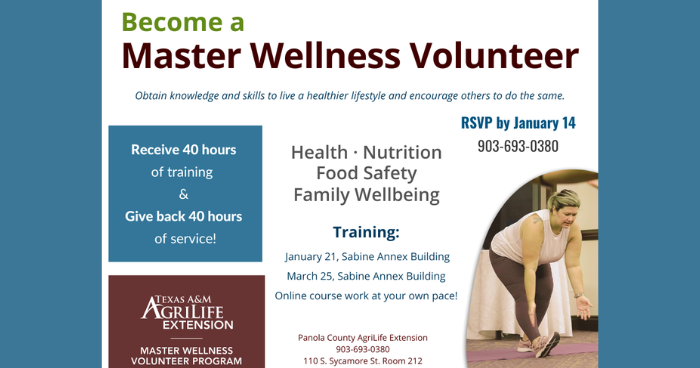 Help Build a Healthier Panola County as a Master Wellness Volunteer