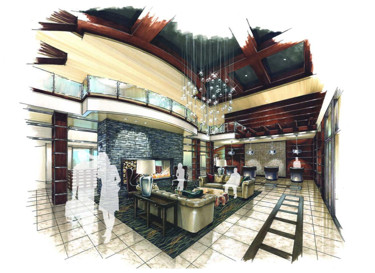 Grand Opening For The Sheraton Mesa Hotel At Wrigleyville West Sheraton Hotel Mesa Lobby Rendering