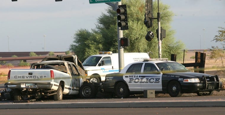 Driver dies in explosion after fiery collision with Mesa police ...