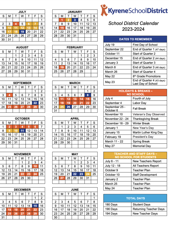 Kyrene, TU OK new calendar approach for 202324 school year