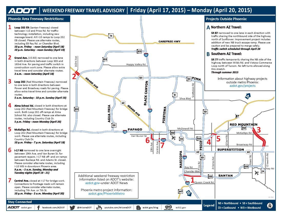 Restrictions, closures planned for Grand Ave., Loop 202 East this