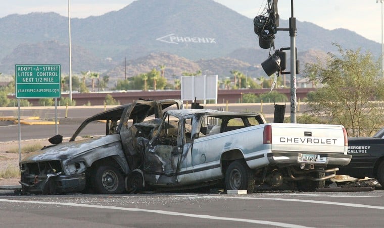 Driver dies in explosion after fiery collision with Mesa police ...