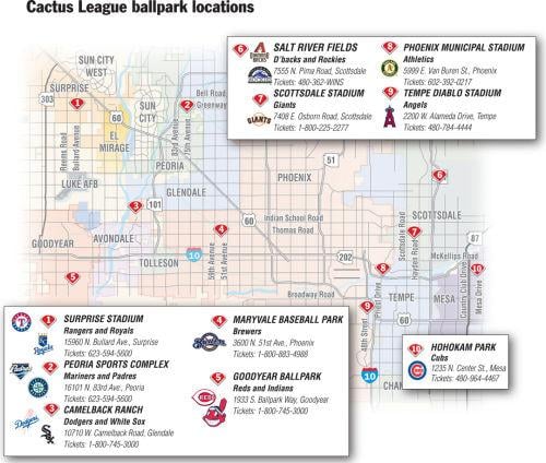 Cactus League Map Cactus League Map