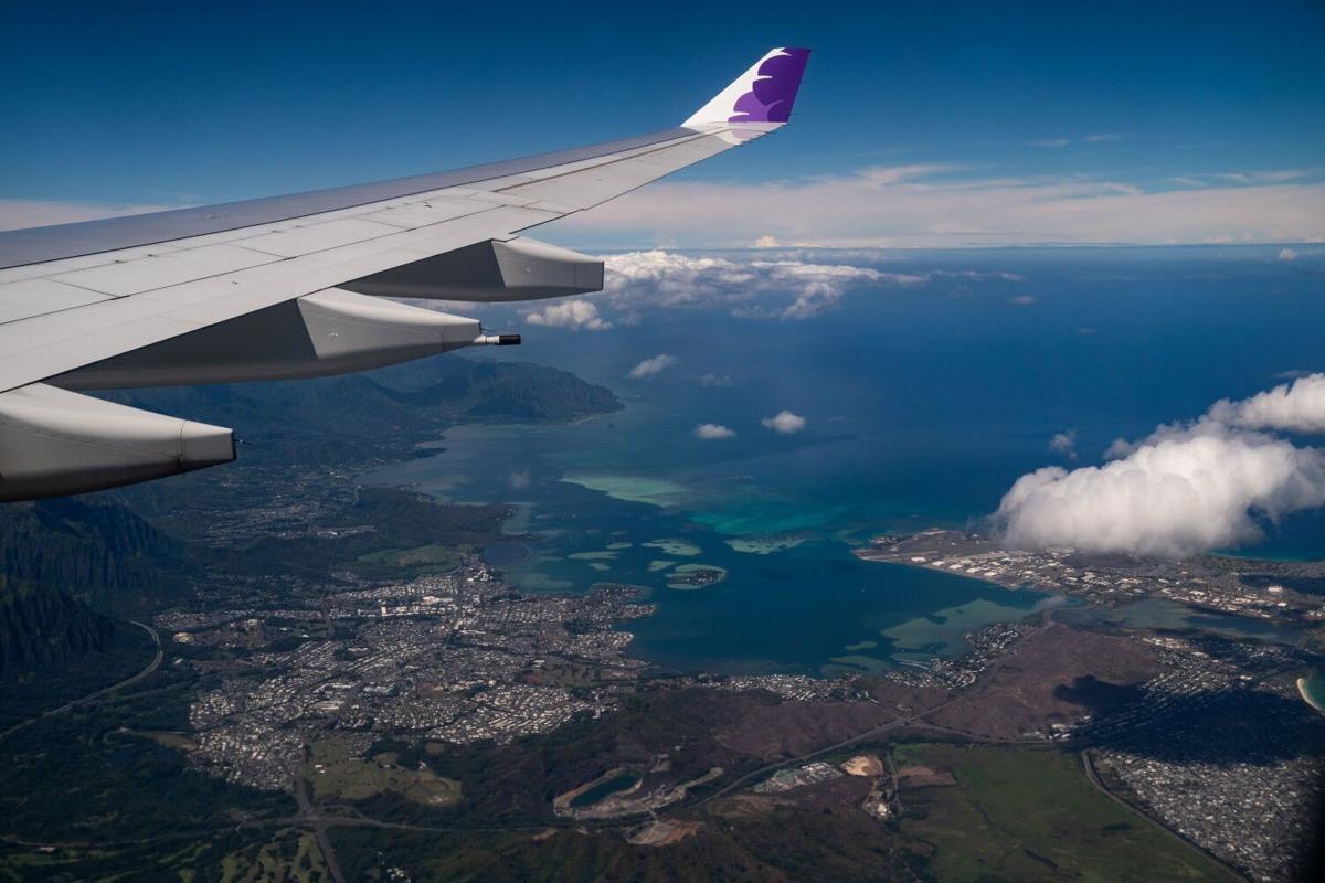 The view of the windward side of Oahu