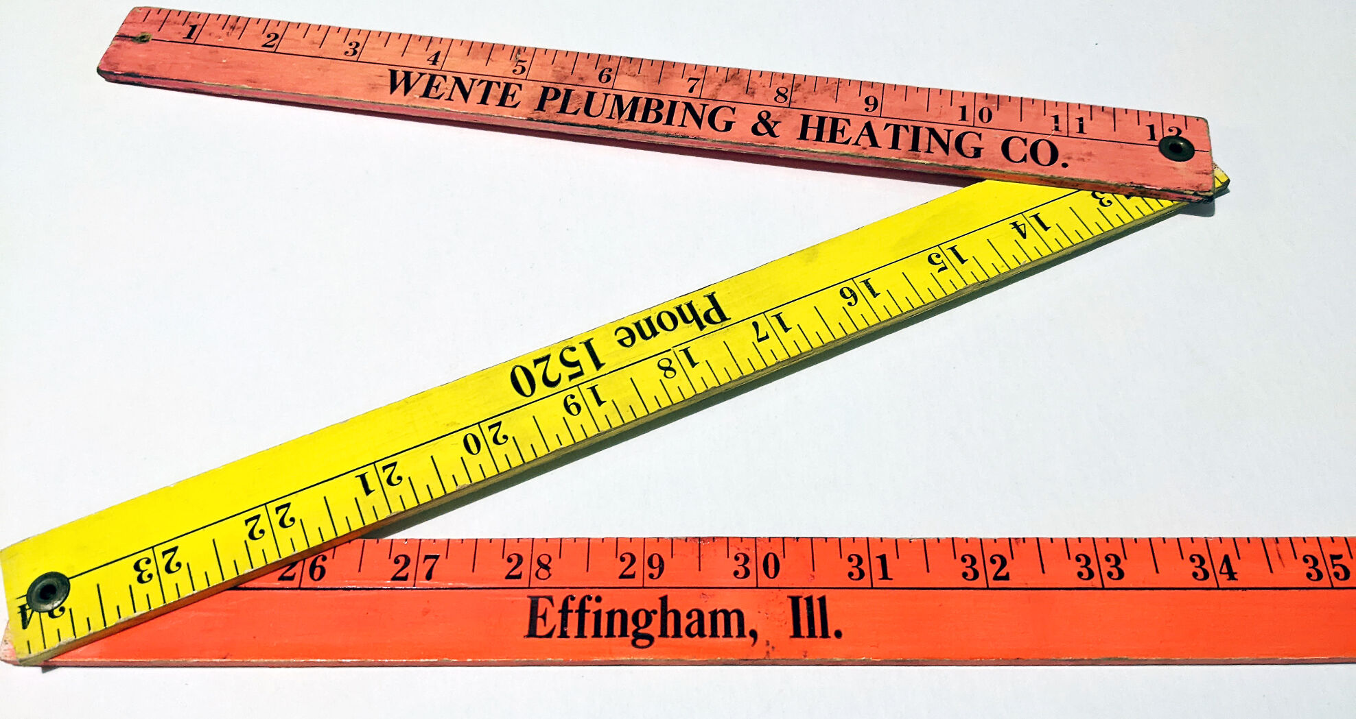 FUNDS  Advertising Yard Stick Ruler MADE IN U.S.A. 5-Fold Wooden A.I.M 